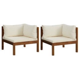 Acquista Divani Angolari 2 pz con Cuscini Bianco Crema Massello Acacia con riferimento GHV-316279 della ditta 