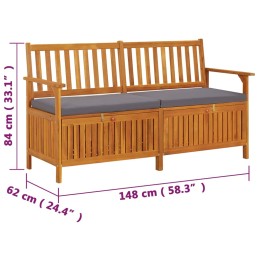 Acquista Cassapanca con Cuscino 148 cm in Legno Massello di Acacia con riferimento GHV-316740 della ditta 