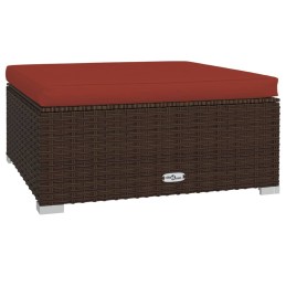 Acquista Poggiapiedi Giardino con Cuscino Marrone 70x70x30 cm Polyrattan con riferimento GHV-317547 della ditta 
