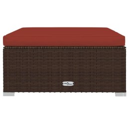 Acquista Poggiapiedi Giardino con Cuscino Marrone 70x70x30 cm Polyrattan con riferimento GHV-317547 della ditta 
