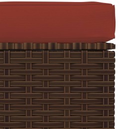 Acquista Poggiapiedi Giardino con Cuscino Marrone 70x70x30 cm Polyrattan con riferimento GHV-317547 della ditta 