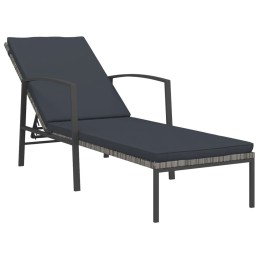 Acquista Lettino Prendisole da Giardino con Cuscino Polyrattan Grigio con riferimento GHV-317636 della ditta 
