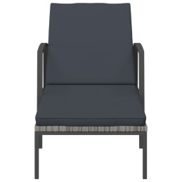 Acquista Lettino Prendisole da Giardino con Cuscino Polyrattan Grigio con riferimento GHV-317636 della ditta 