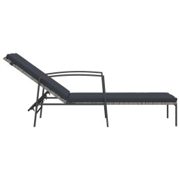 Acquista Lettino Prendisole da Giardino con Cuscino Polyrattan Grigio con riferimento GHV-317636 della ditta 