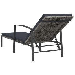Acquista Lettino Prendisole da Giardino con Cuscino Polyrattan Grigio con riferimento GHV-317636 della ditta 