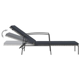 Acquista Lettino Prendisole da Giardino con Cuscino Polyrattan Grigio con riferimento GHV-317636 della ditta 