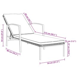 Acquista Lettino Prendisole da Giardino con Cuscino Polyrattan Grigio con riferimento GHV-317636 della ditta 