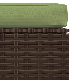 Acquista Poggiapiedi Giardino con Cuscino Marrone 70x70x30 cm Polyrattan con riferimento GHV-317558 della ditta 