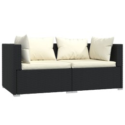 Acquista Set Divani da Giardino 3 pz con Cuscini in Polyrattan Nero con riferimento GHV-317494 della ditta 