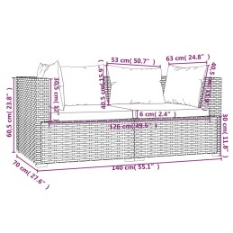 Acquista Set Divani da Giardino 3 pz con Cuscini in Polyrattan Nero con riferimento GHV-317494 della ditta 