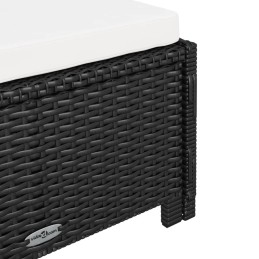 Acquista Lettino Prendisole con Cuscino Bianco Crema in Polyrattan Nero con riferimento GHV-317179 della ditta 