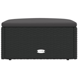 Acquista Poggiapiedi da Giardino con Cuscino in Polyrattan Nero con riferimento GHV-319589 della ditta 