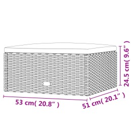 Acquista Poggiapiedi da Giardino con Cuscino in Polyrattan Nero con riferimento GHV-319589 della ditta 
