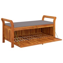 Acquista Panca Portaoggetti Giardino Cuscino 126cm Legno Massello Acacia con riferimento GHV-319717 della ditta 