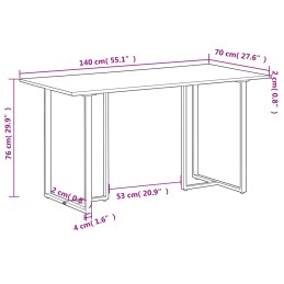 Acquista Tavolo da Pranzo 140 cm in Legno di Mango Grezzo con riferimento GHV-320691 della ditta 