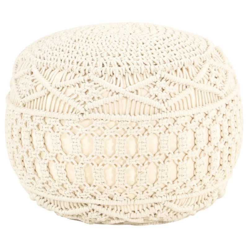 Acquista Pouf Lavorato a Mano in Macramé 45x30 cm in Cotone con riferimento GHV-324001 della ditta 