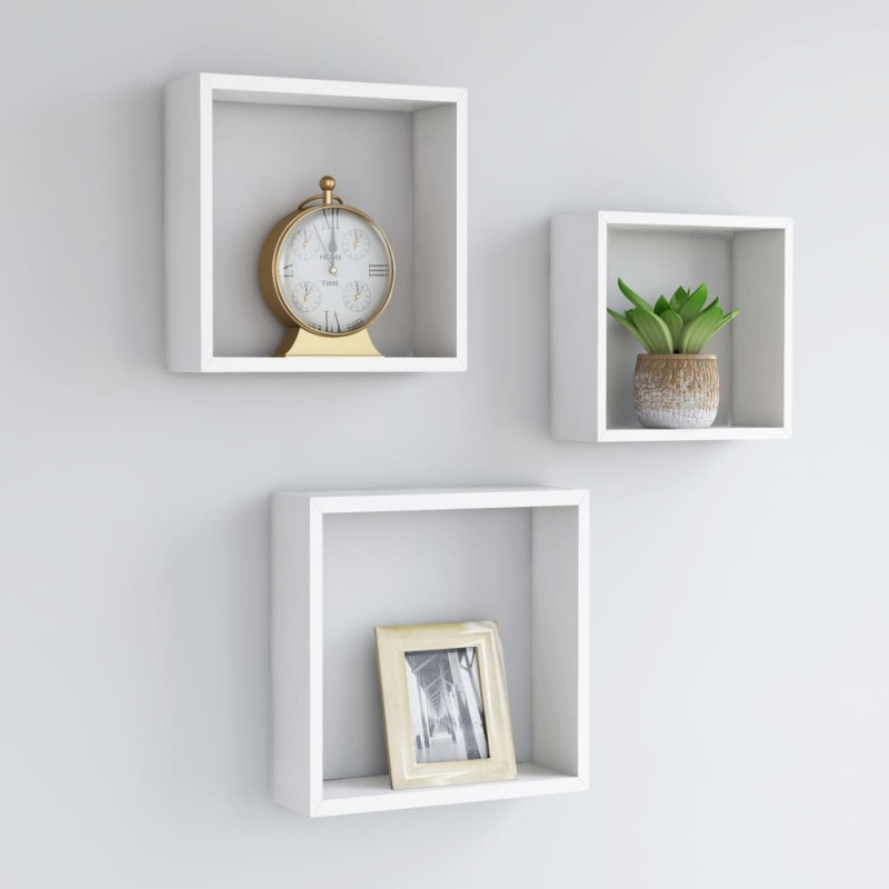 Acquista Mensole a Cubo da Parete 3 pz Bianche in MDF con riferimento GHV-323949 della ditta 