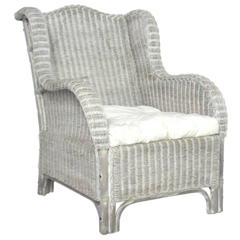 Acquista Divano con Cuscino Grigio in Rattan Naturale e Lino con riferimento GHV-325464 della ditta 