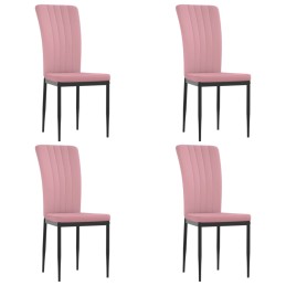 Acquista Sedie da Pranzo 4 pz Rosa in Velluto con riferimento GHV-326108 della ditta 