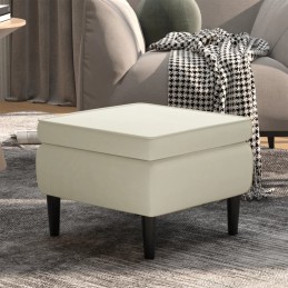 Acquista Poggiapiedi con Gambe in Legno Crema in Velluto con riferimento GHV-329445 della ditta 