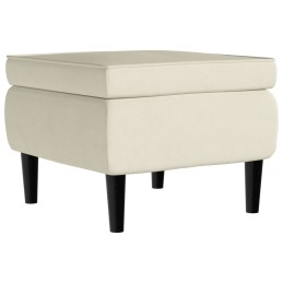 Acquista Poggiapiedi con Gambe in Legno Crema in Velluto con riferimento GHV-329445 della ditta 