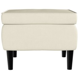Acquista Poggiapiedi con Gambe in Legno Crema in Velluto con riferimento GHV-329445 della ditta 