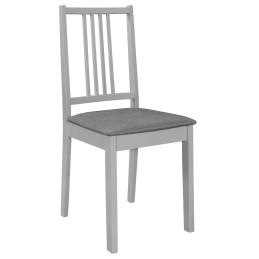 Acquista Sedie da Pranzo con Cuscini 4 pz Grigie in Legno Massello con riferimento GHV-247639 della ditta 