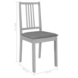 Acquista Sedie da Pranzo con Cuscini 4 pz Grigie in Legno Massello con riferimento GHV-247639 della ditta 