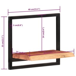 Acquista Mensole Parete 2 pz 40x24x35 cm Legno Massello Acacia e Acciaio con riferimento GHV-338460 della ditta 