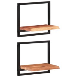 Acquista Mensole Parete 2 pz 40x24x35 cm Legno Massello Acacia e Acciaio con riferimento GHV-338460 della ditta 