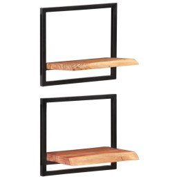 Acquista Mensole Parete 2 pz 40x24x35 cm Legno Massello Acacia e Acciaio con riferimento GHV-338460 della ditta 
