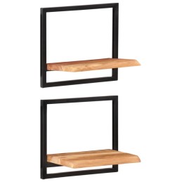 Acquista Mensole Parete 2 pz 40x24x35 cm Legno Massello Acacia e Acciaio con riferimento GHV-338460 della ditta 