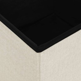 Acquista Sgabello con Contenitore Pieghevole Bianco Crema in Simil Lino con riferimento GHV-338764 della ditta 