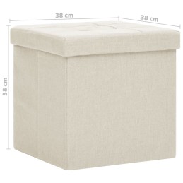 Acquista Sgabello con Contenitore Pieghevole Bianco Crema in Simil Lino con riferimento GHV-338764 della ditta 