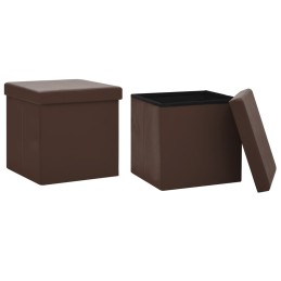 Acquista Sgabelli con Contenitore Pieghevoli 2 pz Marroni in PVC con riferimento GHV-338787 della ditta 