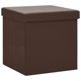 Acquista Sgabelli con Contenitore Pieghevoli 2 pz Marroni in PVC con riferimento GHV-338787 della ditta 