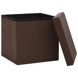 Acquista Sgabelli con Contenitore Pieghevoli 2 pz Marroni in PVC con riferimento GHV-338787 della ditta 