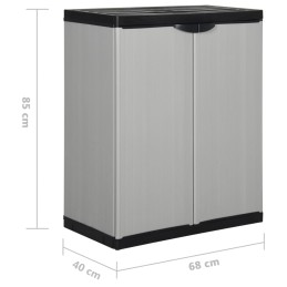 Acquista Armadietto da Giardino con 1 Ripiano Grigio e Nero 68x40x85 cm con riferimento GHV-340981 della ditta 