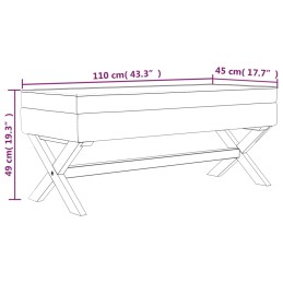 Acquista Sgabello Portaoggetti Grigio chiaro 110x45x49 cm in Velluto con riferimento GHV-344525 della ditta 