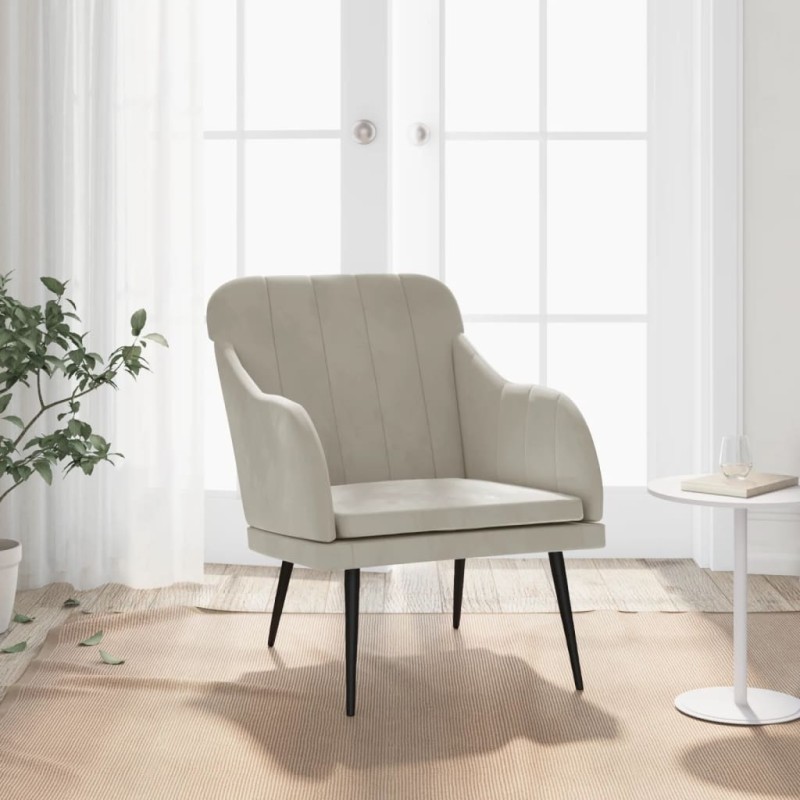 Acquista Poltrona Grigio Chiaro 63x76x80 cm Velluto con riferimento GHV-351454 della ditta 