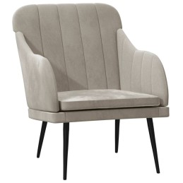 Acquista Poltrona Grigio Chiaro 63x76x80 cm Velluto con riferimento GHV-351454 della ditta 