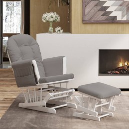 Acquista Poltrona Glider con Sgabello Grigio Chiaro in Tessuto con riferimento GHV-351662 della ditta 