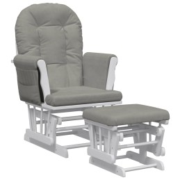 Acquista Poltrona Glider con Sgabello Grigio Chiaro in Tessuto con riferimento GHV-351662 della ditta 