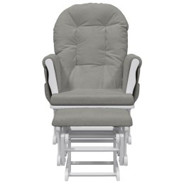 Acquista Poltrona Glider con Sgabello Grigio Chiaro in Tessuto con riferimento GHV-351662 della ditta 