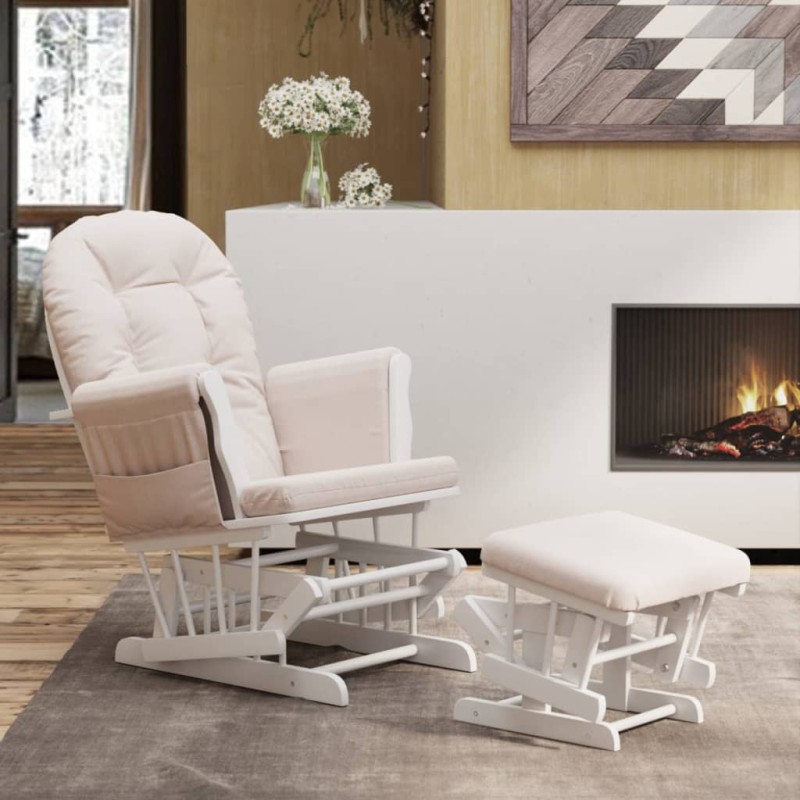 Acquista Poltrona Glider con Sgabello Rosa Chiaro in Tessuto con riferimento GHV-351660 della ditta 