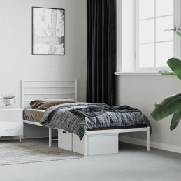 Acquista Giroletto con Testiera Metallo Bianco 75x190 cm con riferimento GHV-352358 della ditta 