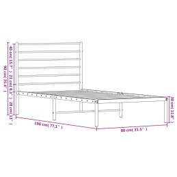 Acquista Giroletto con Testiera Metallo Bianco 75x190 cm con riferimento GHV-352358 della ditta 