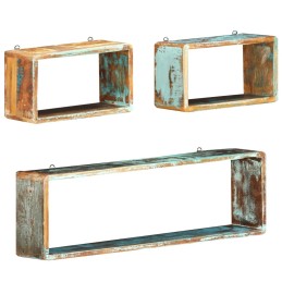 Acquista Set Mensole Cubiche da Parete 3pz in Legno Massello di Recupero con riferimento GHV-285845 della ditta 