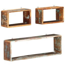 Acquista Set Mensole Cubiche da Parete 3pz in Legno Massello di Recupero con riferimento GHV-285845 della ditta 
