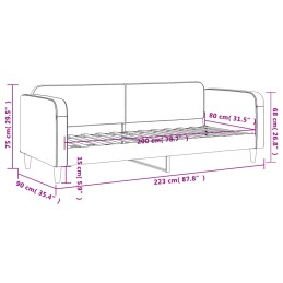 Acquista Letto da Giorno Grigio Scuro 80x200 cm in Tessuto con riferimento GHV-354029 della ditta 